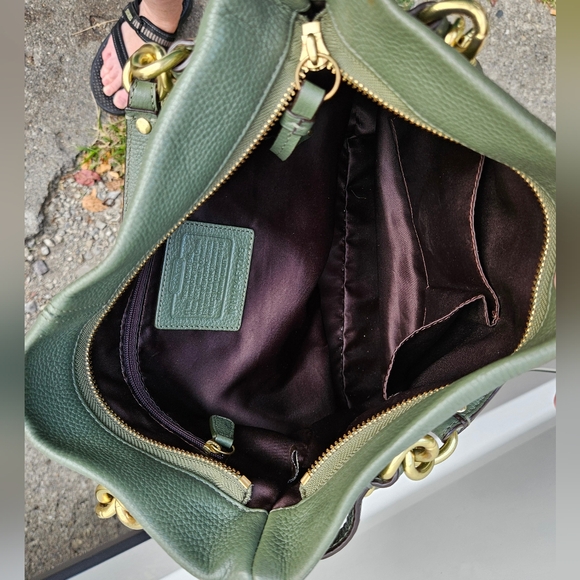 Coach Brooke pebbled green hand bag, purse (z) - Picture 2 of 13